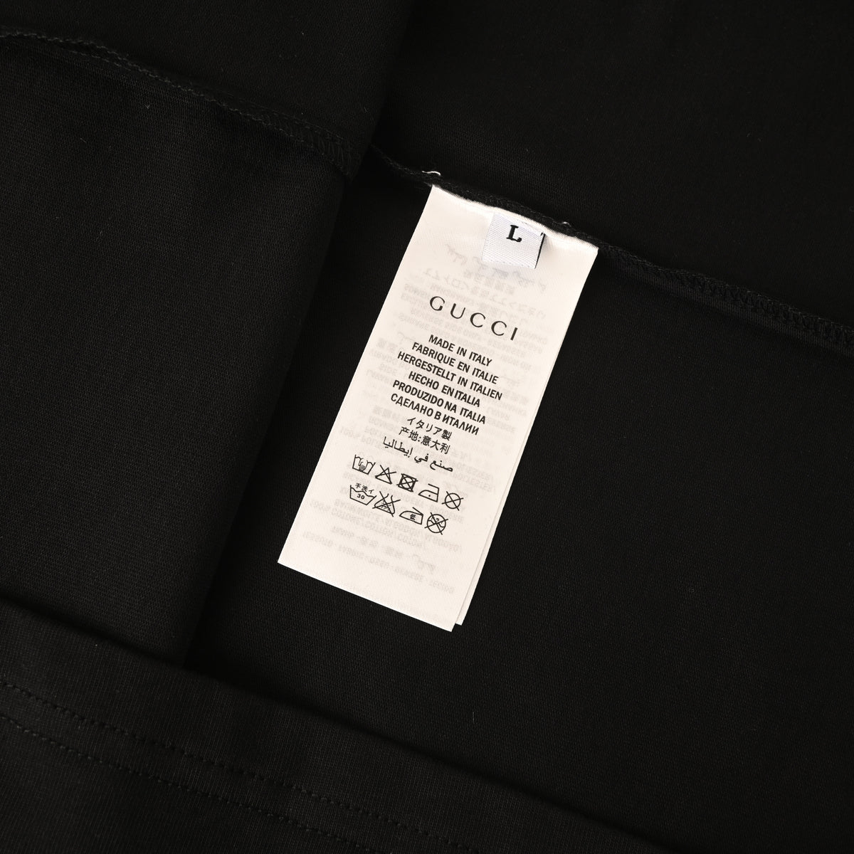 Gucci Black Knight Crest GG Jacquard Faux Pocket Cotton T-Shirt