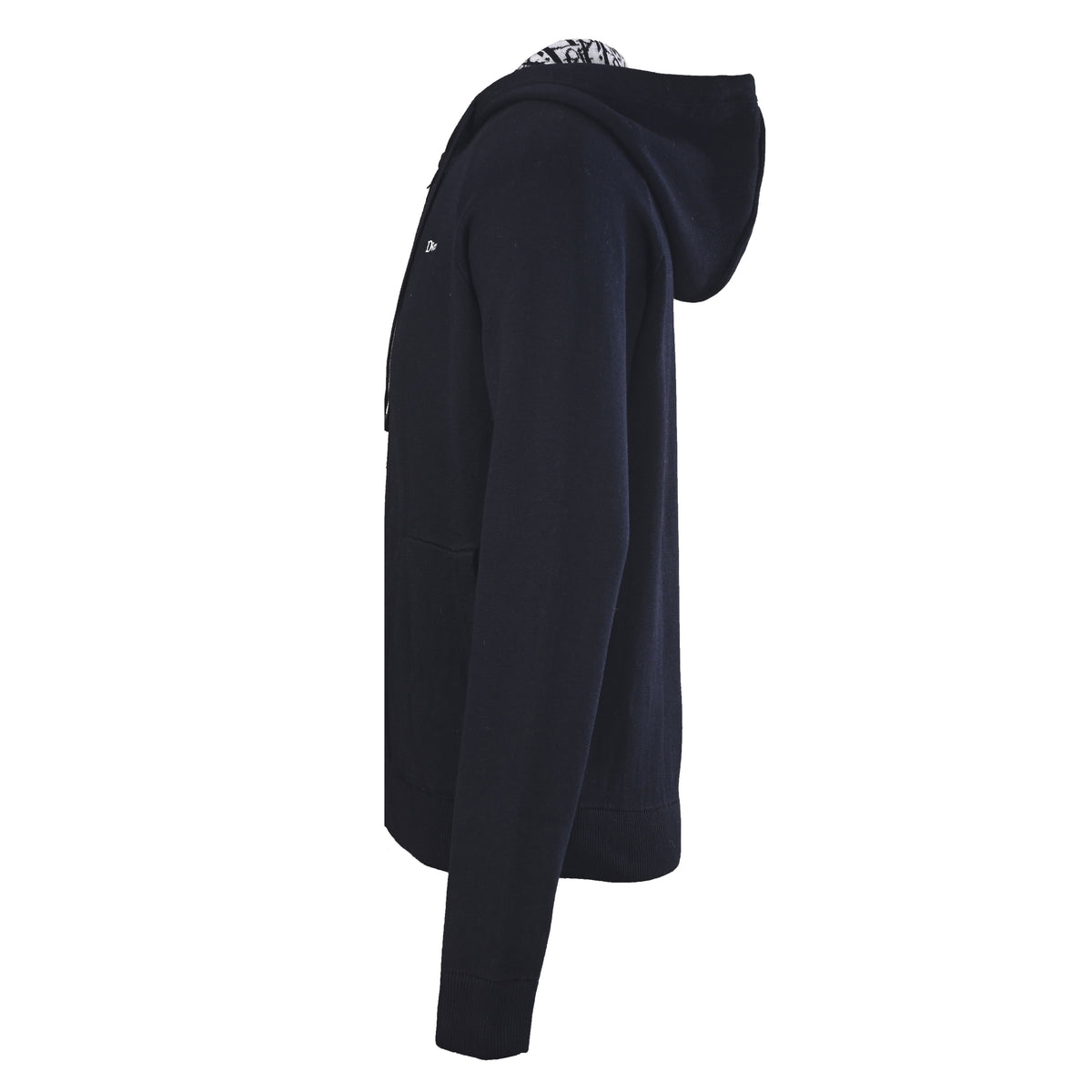 Christian Dior Jacquard-Lined Hooded Sweatshirt Jacket, Blended Fabric Hoodie for Casual Layering