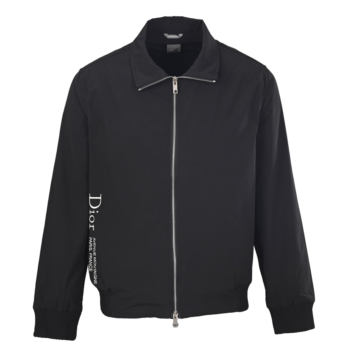 Christian Dior Technical Fabric Stand-Collar Jacket with Side Letter Embroidery for Urban Streetwear
