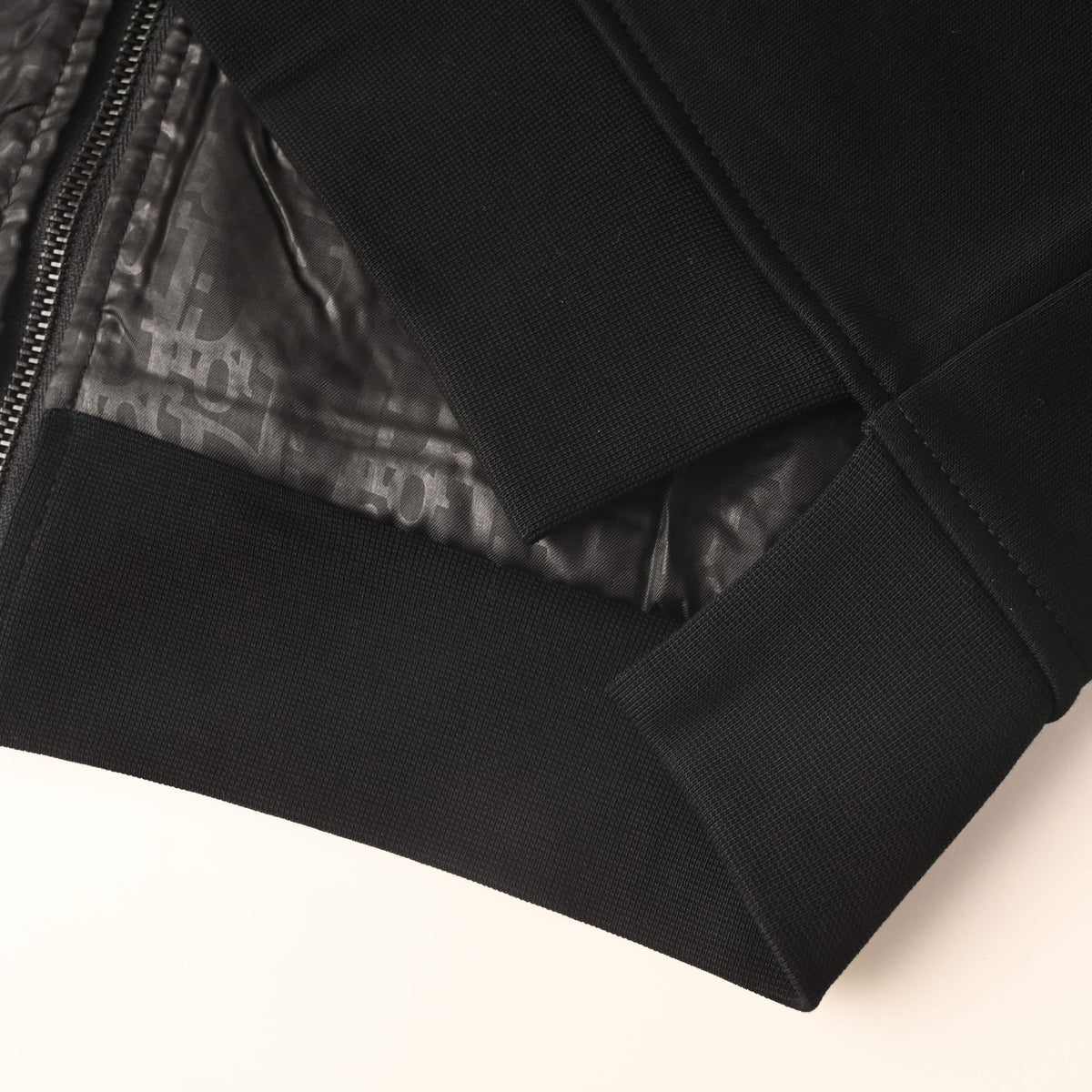 Christian Dior Tonal Jacquard Zip-Up Jacket, Subtle Pattern Outerwear for Smart Casual Layering