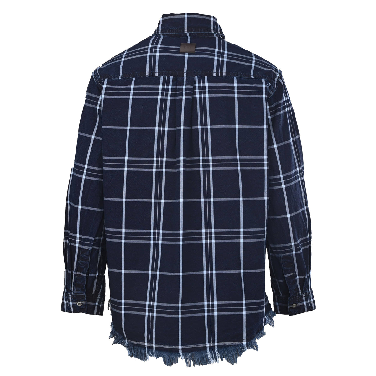 Christian Dior Plaid Long Sleeve Shirt Jacket with Fringed Hem, Casual Layering Overshirt