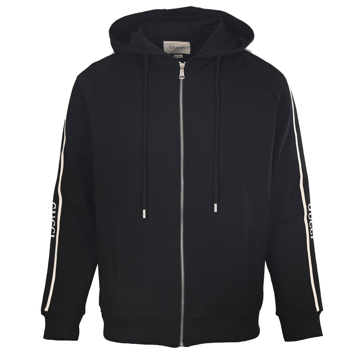 Gucci Unisex Zip-Up Jacket with Lettered Side Webbing
