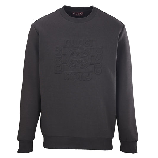 Gucci Interlocking G Embossed Cotton Crewneck Sweatshirt